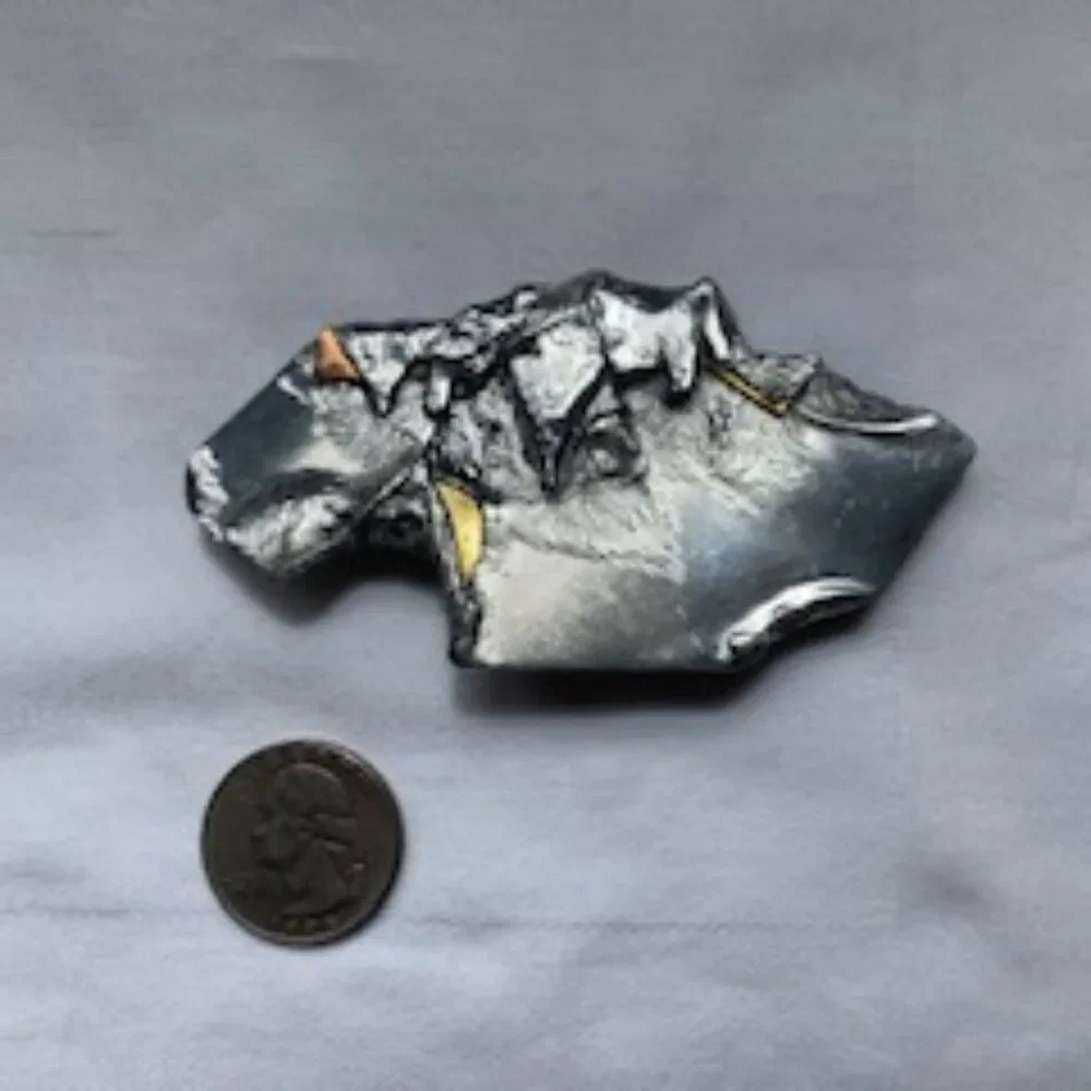 Unique, Abstract, and Textured, Mixed Metal Pin or Brooch
